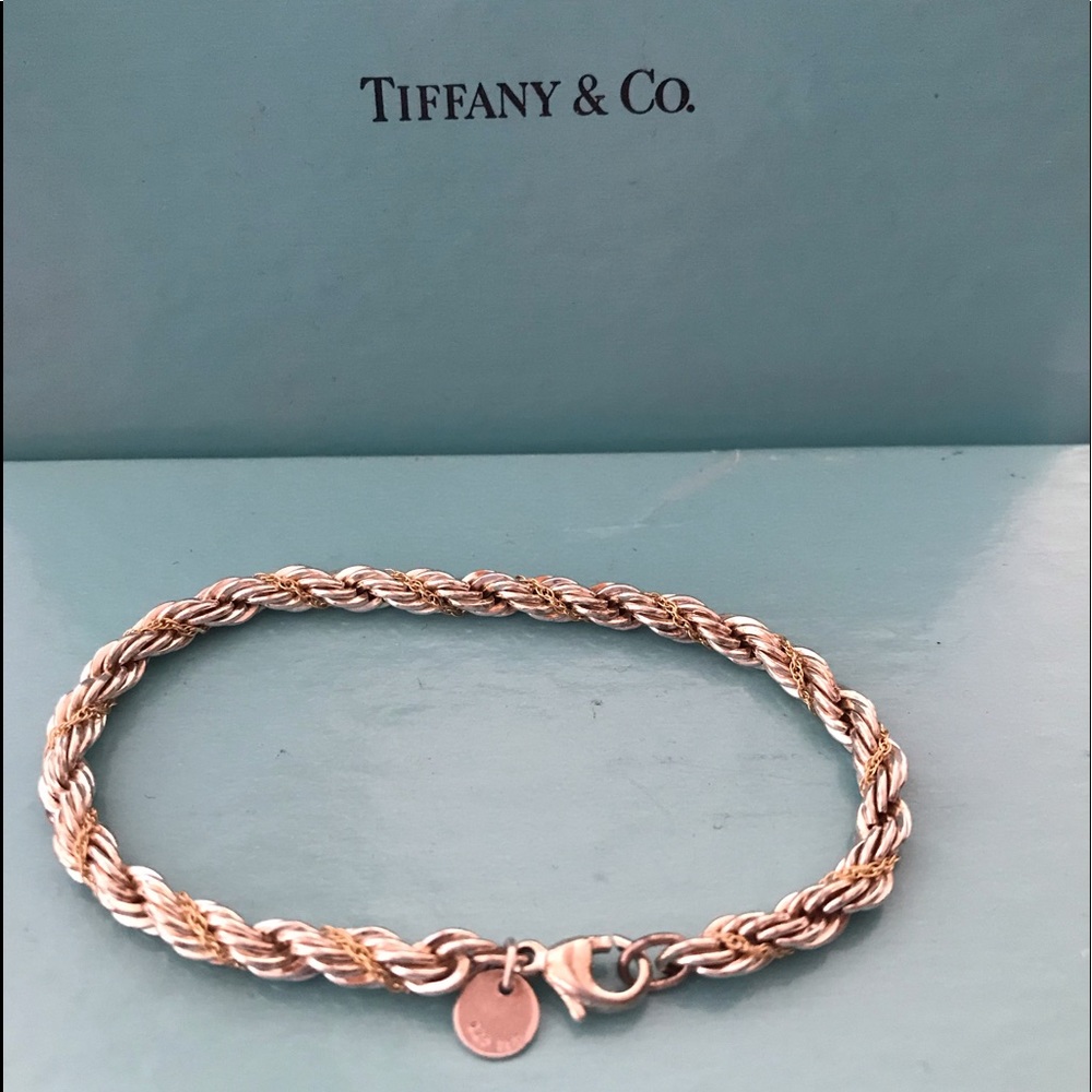 Tiffany & co. 925 & 18k gold rope bracelet